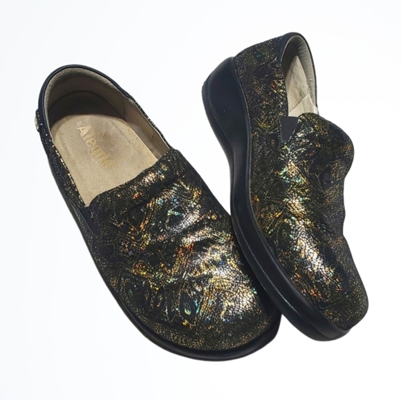 Alegria Leather Sparkle Geometric Design Clogs Model KEL-676 Size 41/10.5 - Picture 1 of 6
